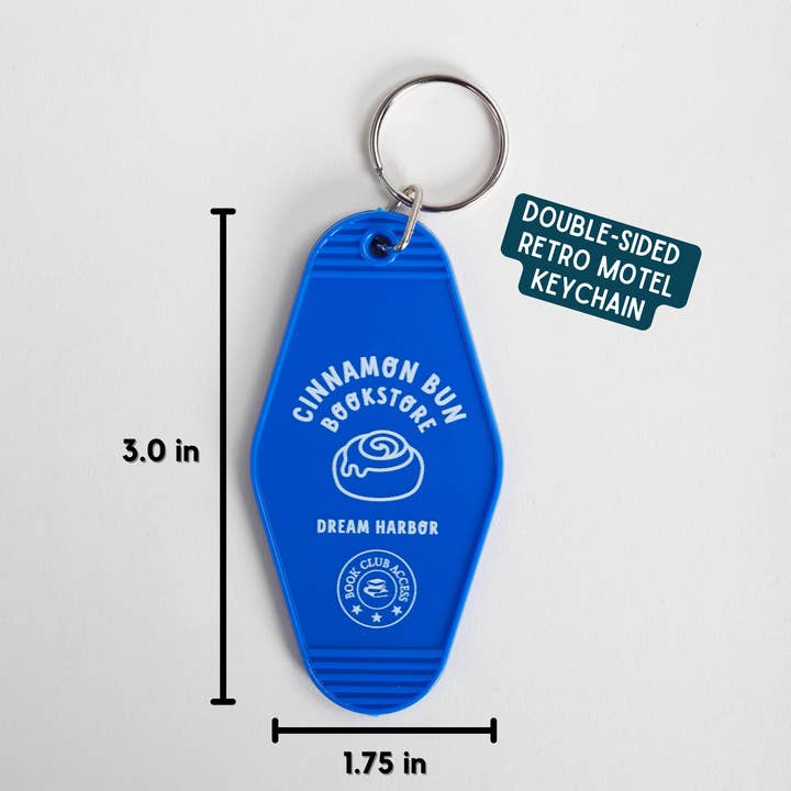Kingdom of Threads - Wholesale Keychain – Unisex - Cinnamon Bun Book Store Motel Keychain | Dream Harbor1
