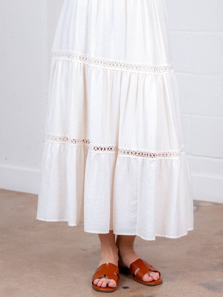 SS90065T-SAIA MAXI DE LINHO COM DETALHE EM CROCHÊ por atacado de Taelynn