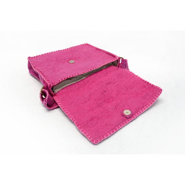 BNB Crafts Inc. - Wholesale Messenger Bag - Unisex - Smiley Pig Felted Messenger Bag