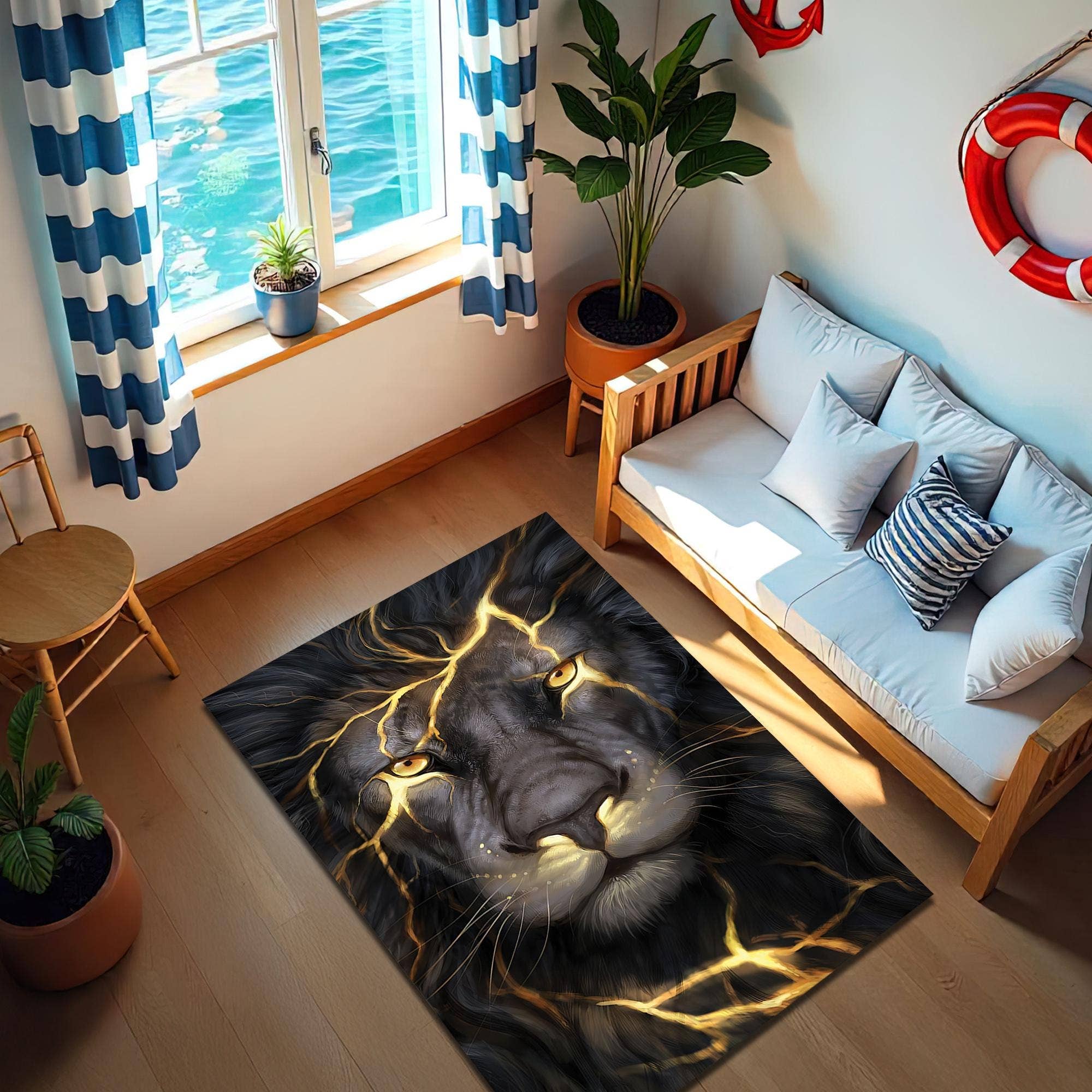 Rugendary Trade LLC - Wholesale Vloerkleed - Majestueus Leeuwentapijt: Felle Dierenprint, Safari Stijl0