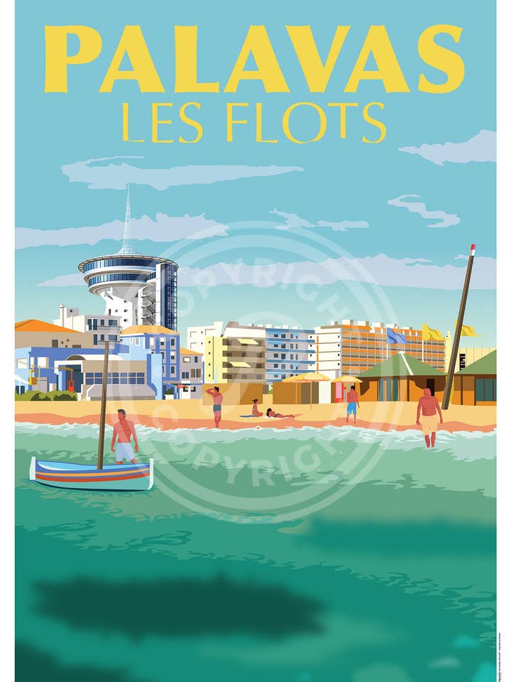 CARTEL CIUDAD DE PALAVAS-LES-FLOTS - 50 X 70 CM para venta al por mayor de Printymania