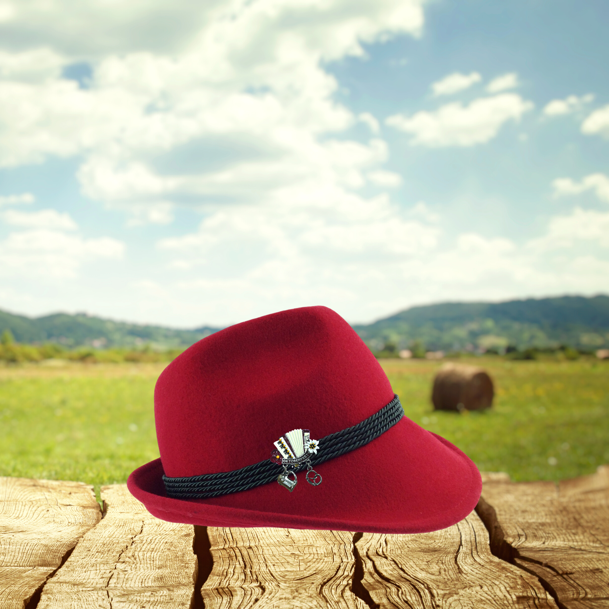 European Heritage Gifts - Vente Épinglettes/boutons - Épinglette à chapeau en métal en accordéon allemand Oktoberfest avec « Oktoberfest »2