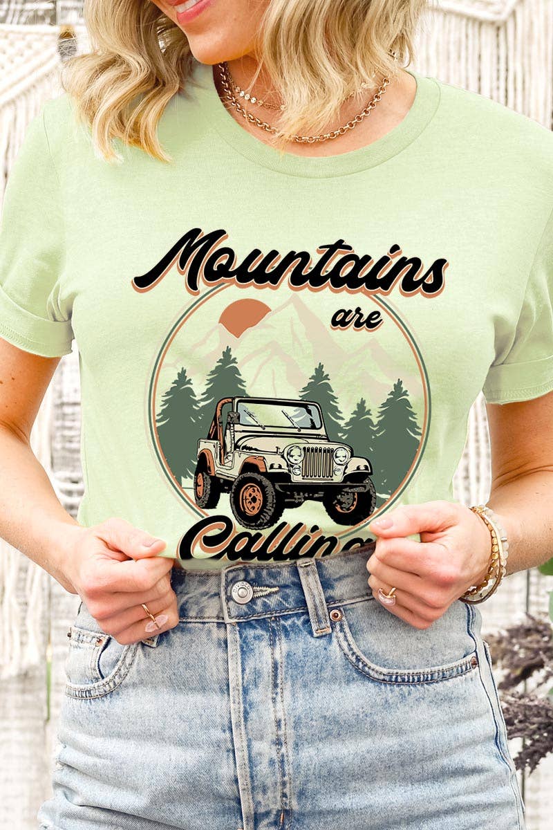 COLORBEAR - Wholesale T-Shirt (Graphic) - Unisex - MOUNTAINS ARE CALLING UNISEX SHORT SLEEVE12