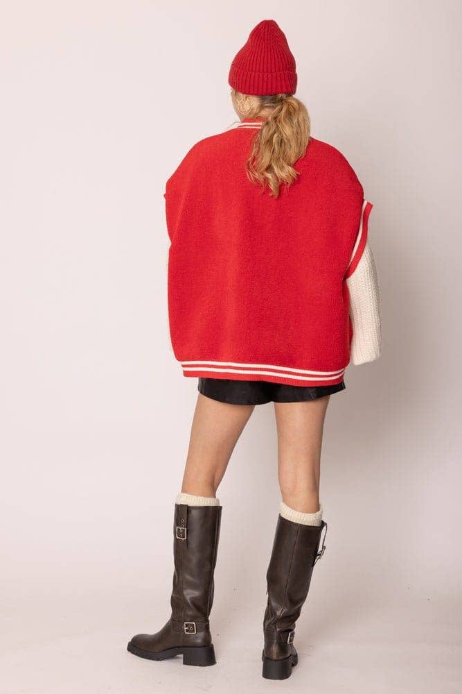 MiMi Wholesale - Wholesale Outerwear Vest - Women's - QCV420019 College Colors Sherpa Varsity Vest12