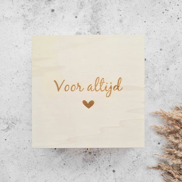 Fien & Feau - Wholesale Decoratief doosje - Voor Altijd - Opbergkist - Bewaarkist