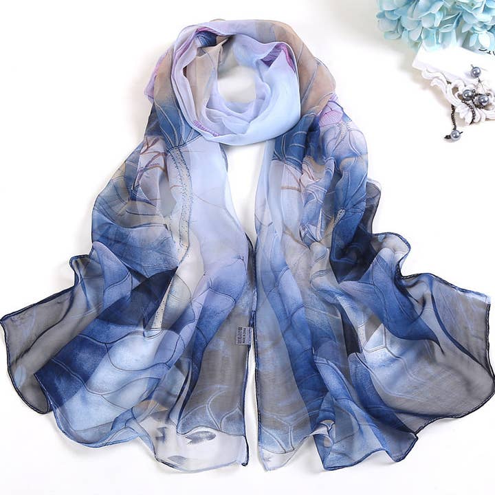 SALINA TRADING INC - Wholesale Scarf – Women's - Summer Lotus Flower Print Sunscreen Scarf15