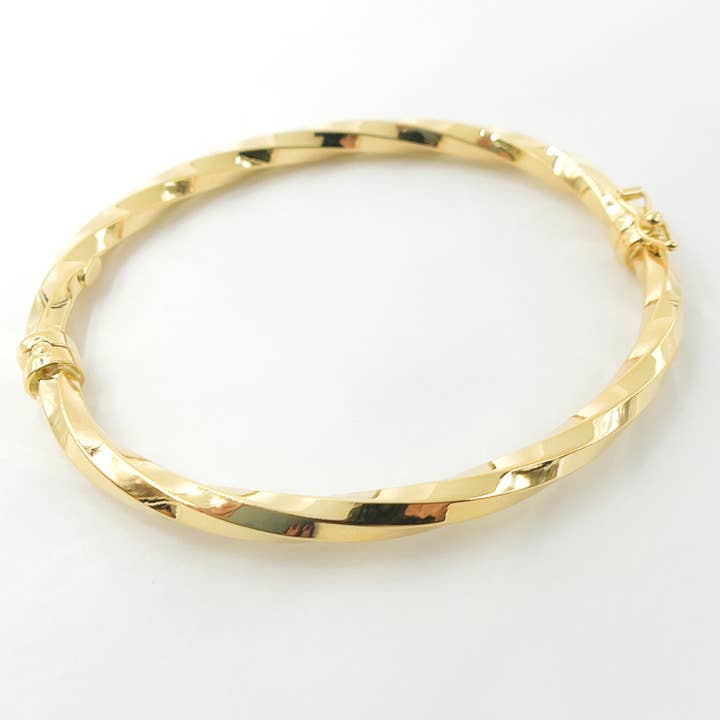 Bangle6. Bracelet Torsadé en Or Massif 14K pour la vente par Tresor Jewelry Inc.