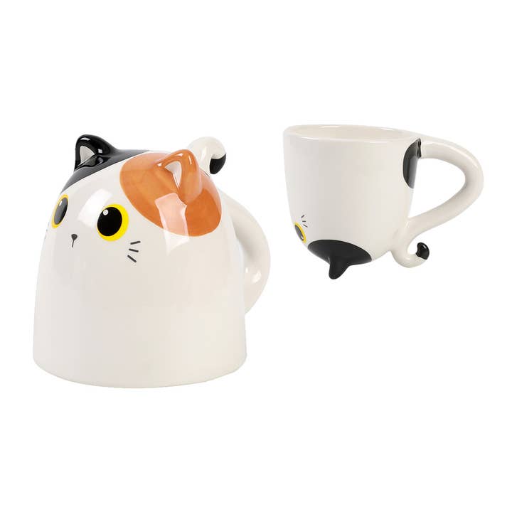 Up & Down Orange Cat Ceramic Mug for wholesale by I-Total, I-Drink