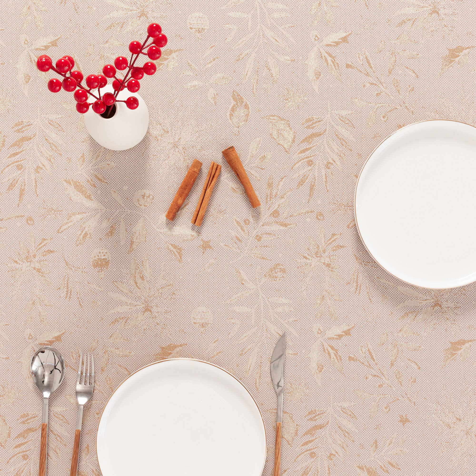 GAMUSI - Wholesale Tablecloth - Christmas tablecloth cotton jacquard FLENOR1