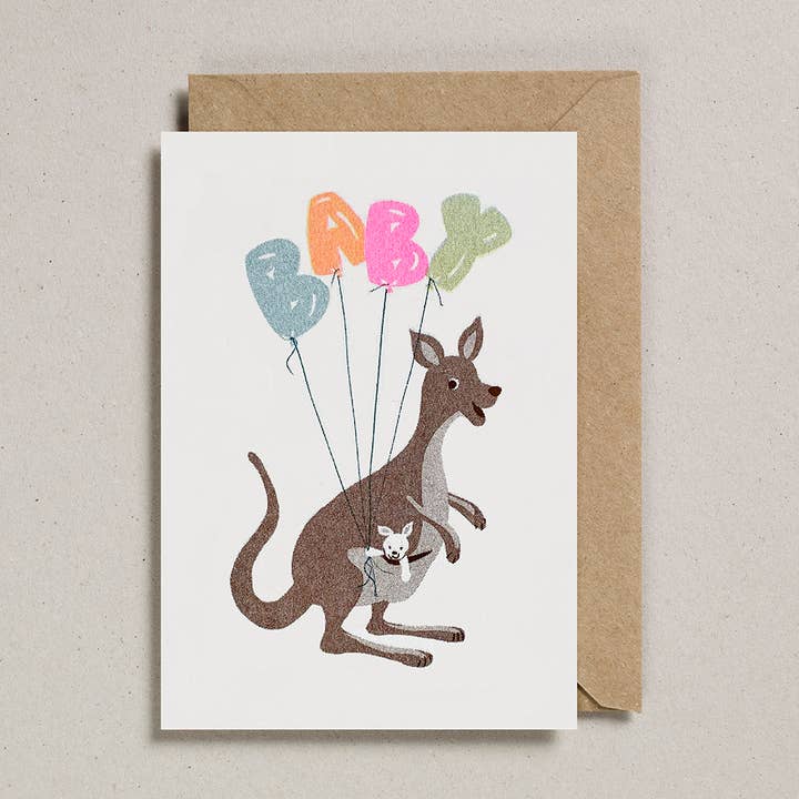 Riso Baby Cards - Confezione da 6 - Kangaroo per la vendita all'ingrosso da parte di Petra Boase Ltd (US Duties Paid)