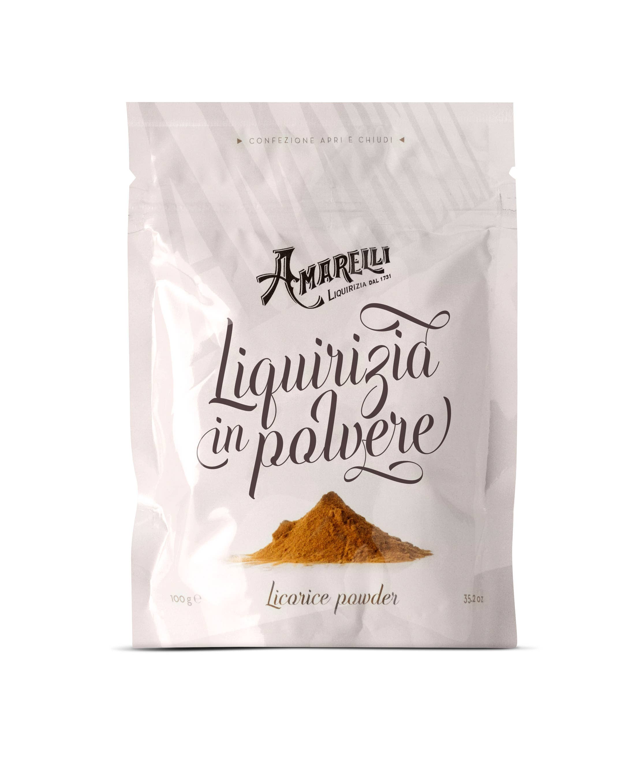 Amarelli Fabbrica Di Liquirizia - Wholesale Licorice - LIQUIRIZIA IN POLVERE 100g - Licorice powder Made in Italy