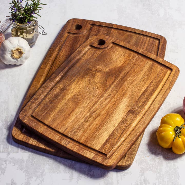 Totally Bamboo - Wholesale Cutting Board - TB Home® 2-Piece Acacia Wood Cutting Board Set2