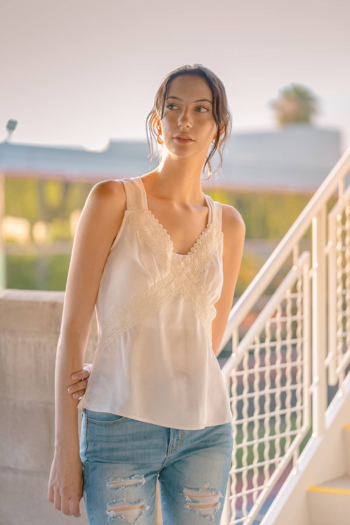 Urban Diction - Wholesale Tank Top - Women's - Basic TANK TOP WITH FLORAL DETAILS5