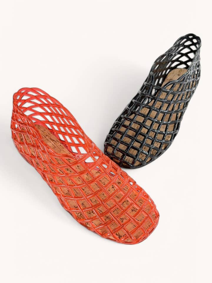 CCOCCI - Wholesale Sandals - Women's - METEOR-28 JELLY WOVEN MESH SLIP-ON FLAT SANDALS4