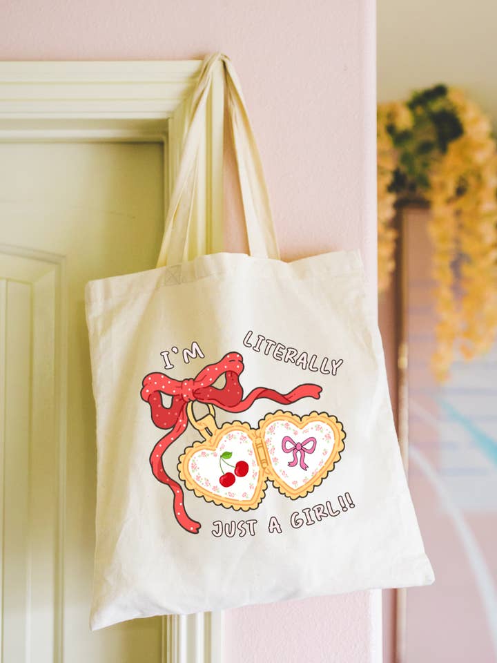 Literally im just a girl Tote Bag for wholesale by Seven hearts shop