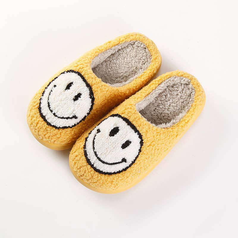 Shop Lev - Wholesale Slippers - Kids - Kids Smile Face Soft Plush Warm Slippers1