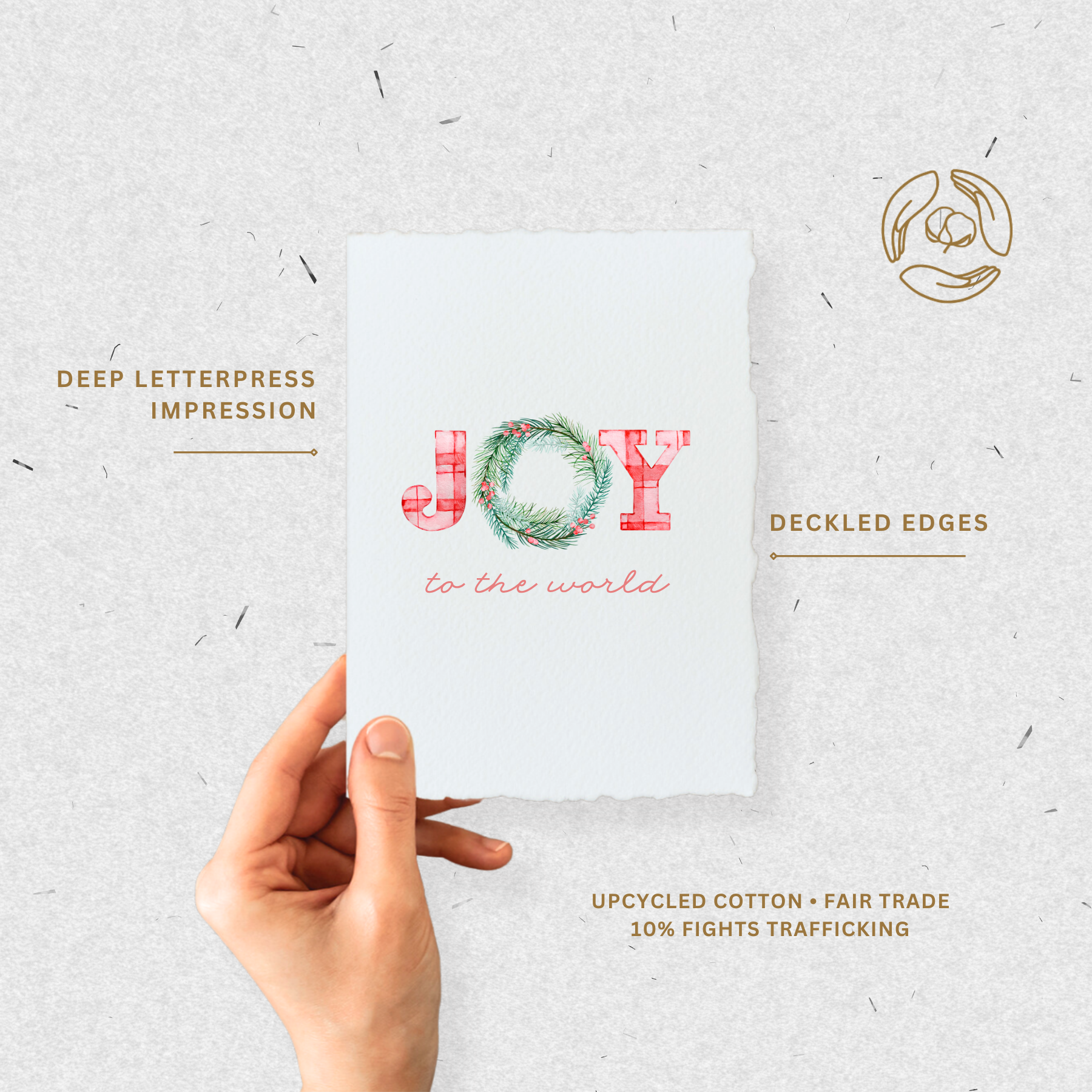 Paper Baristas - Wholesale Christmas Card - Red Buffalo Print Joy to the World | Holiday Christmas Card3