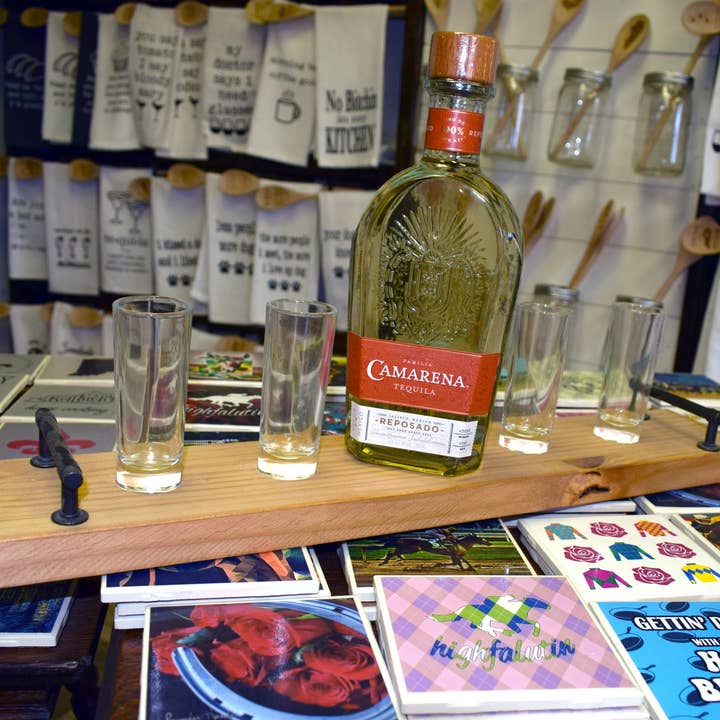 Layne Wilson - Wholesale Bar tool - Tequila Flight Board with Four Shooter Glasses3