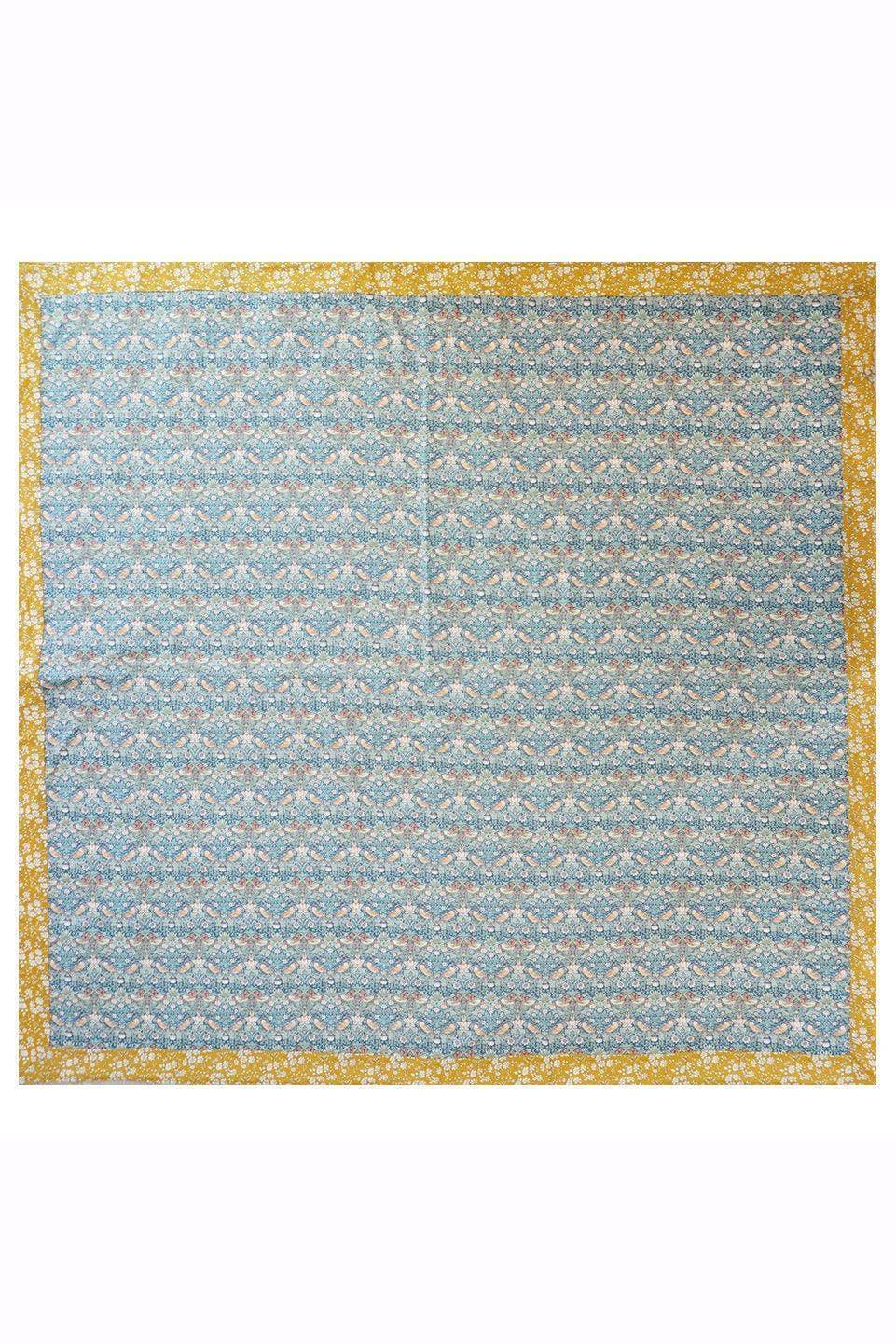 Coco & Wolf - Wholesale Picnic Blanket - Picnic Blanket made with Liberty Fabric STRAWBERRY THIEF & CAPEL MUSTARD4