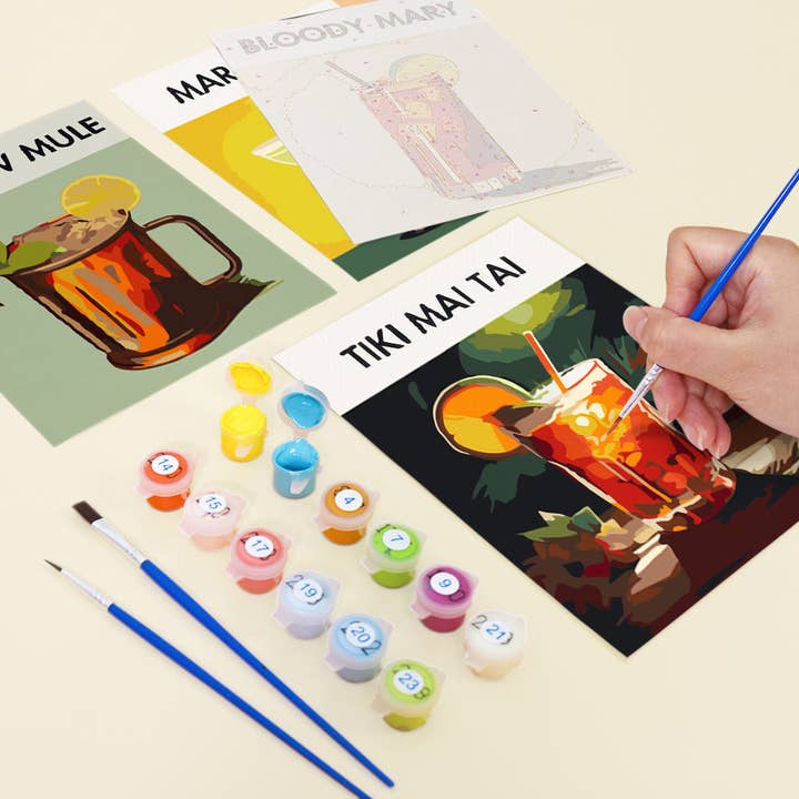 Paint Your Numbers – wholesale DIY craft kit – Liquid Icons 6 Pack Mini Paint by Numbers Kit10