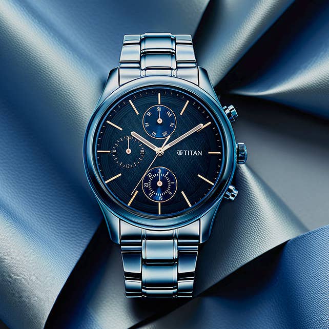 Titan Neo Splash Blue Dial Analog Quartz Stainless Steel Strap watch for Men for wholesale by Titan