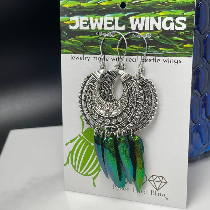 Peace Love Bling - Wholesale Dangle Earrings - Deva Jewel Wing Bali Silver Earrings