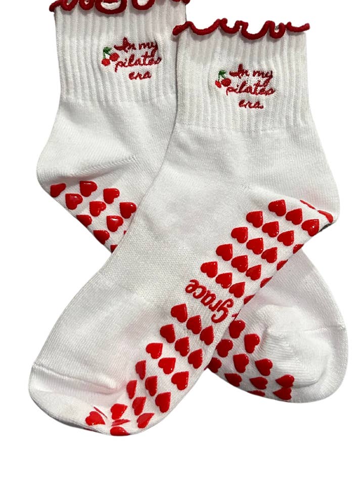 MollyGraceGripSocks - Wholesale Socks - Women's - "In my pilates era" Pilates grip sock with heart grips