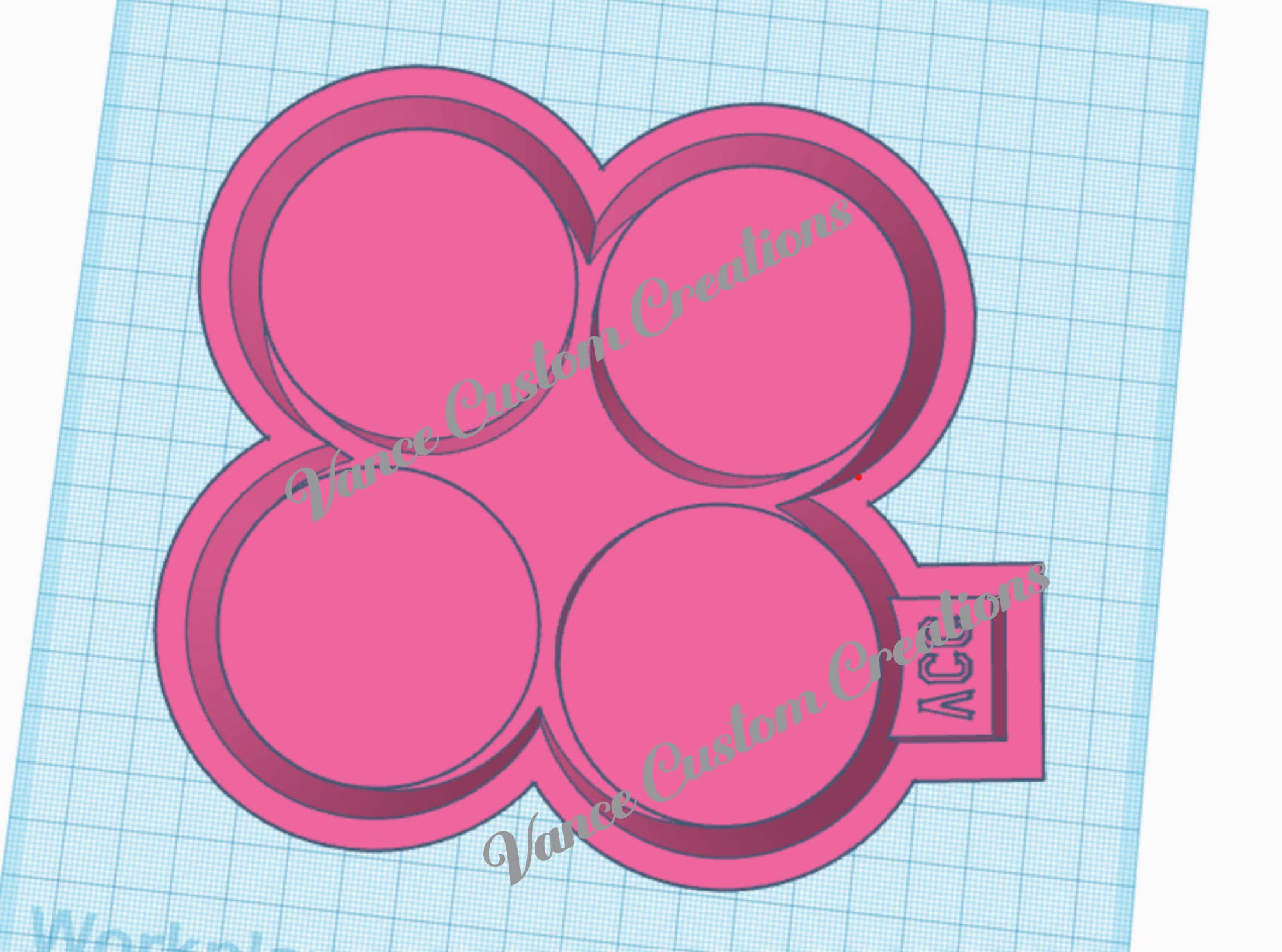 Vance Custom Creations - Wholesale Craft supplies - 2in Round Freshie Mold (4 cavities)