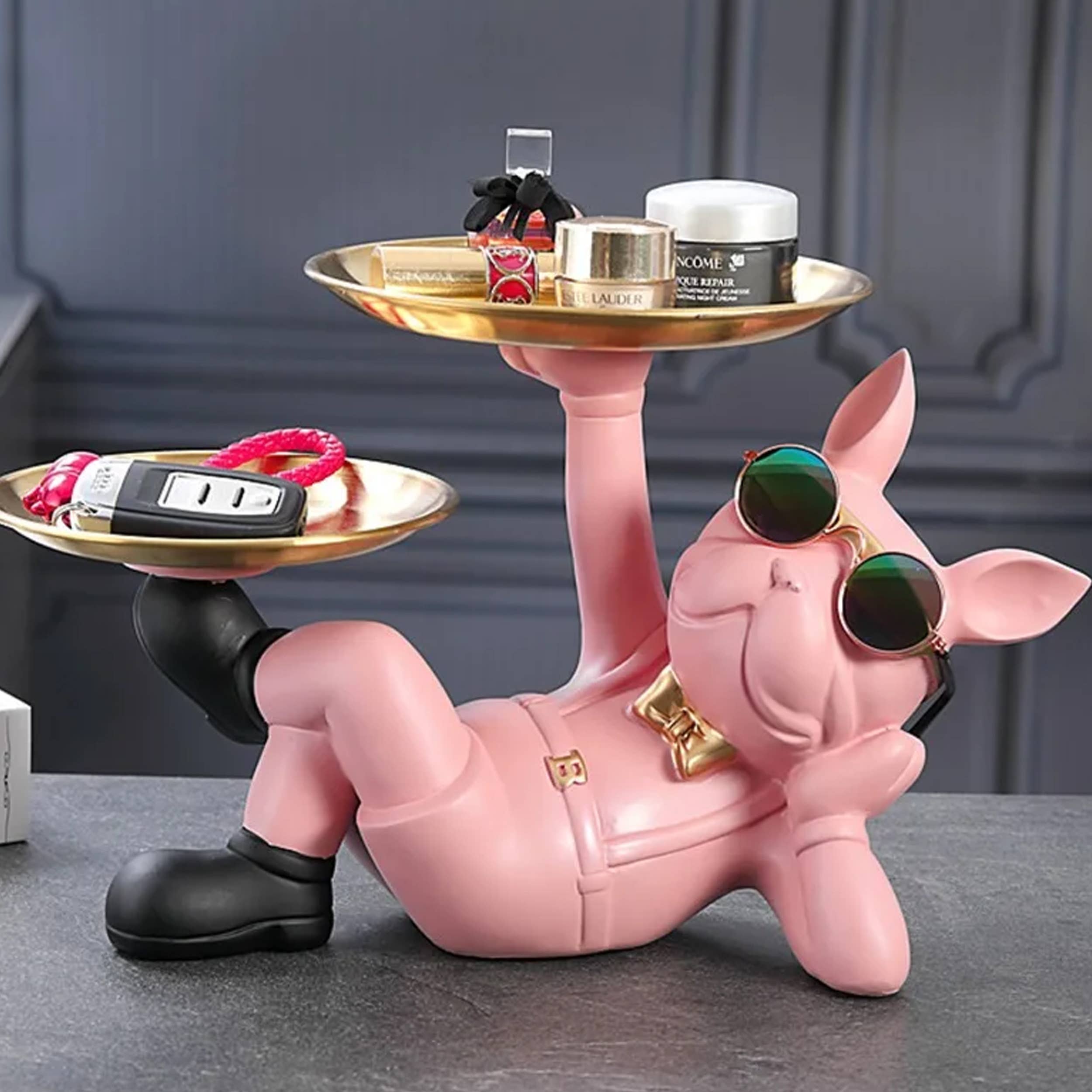 Buddha Ayurveda - Wholesale Sculpture - Dog Butler Statue with Tray For Home Decor - Assorted Bulk3