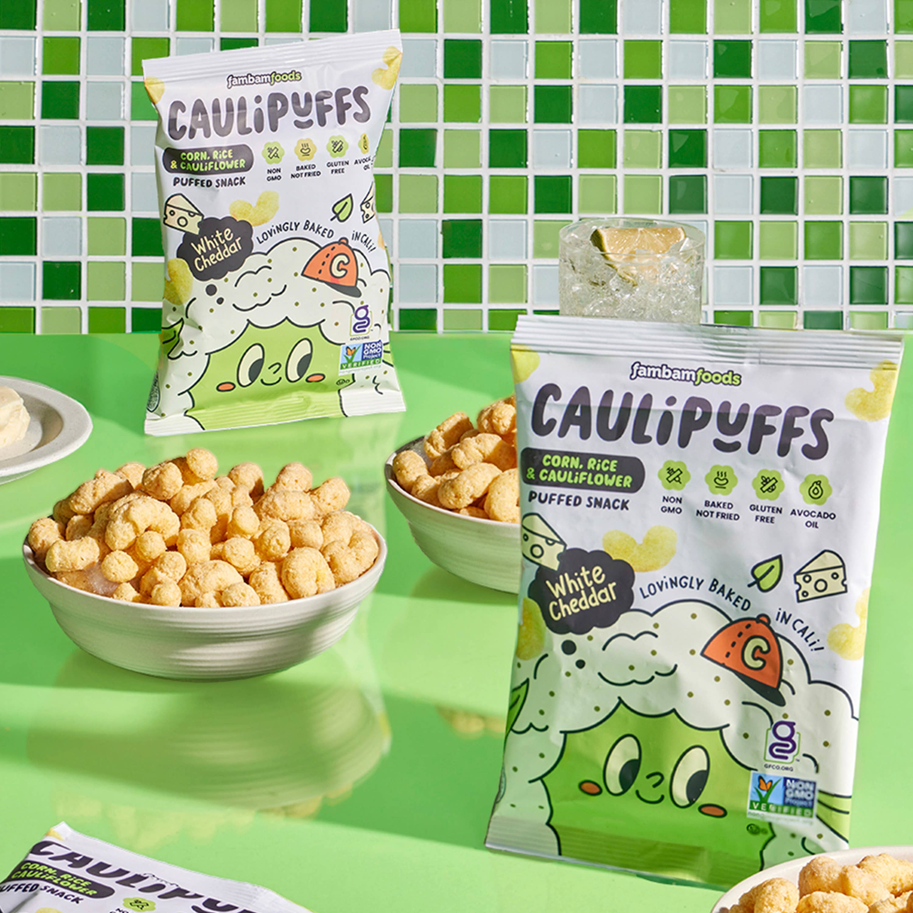 CauliPuffs - Wholesale Puffed Snack - CauliPuffs White Cheddar Puffs (45Ct) .75oz Snack Bags1