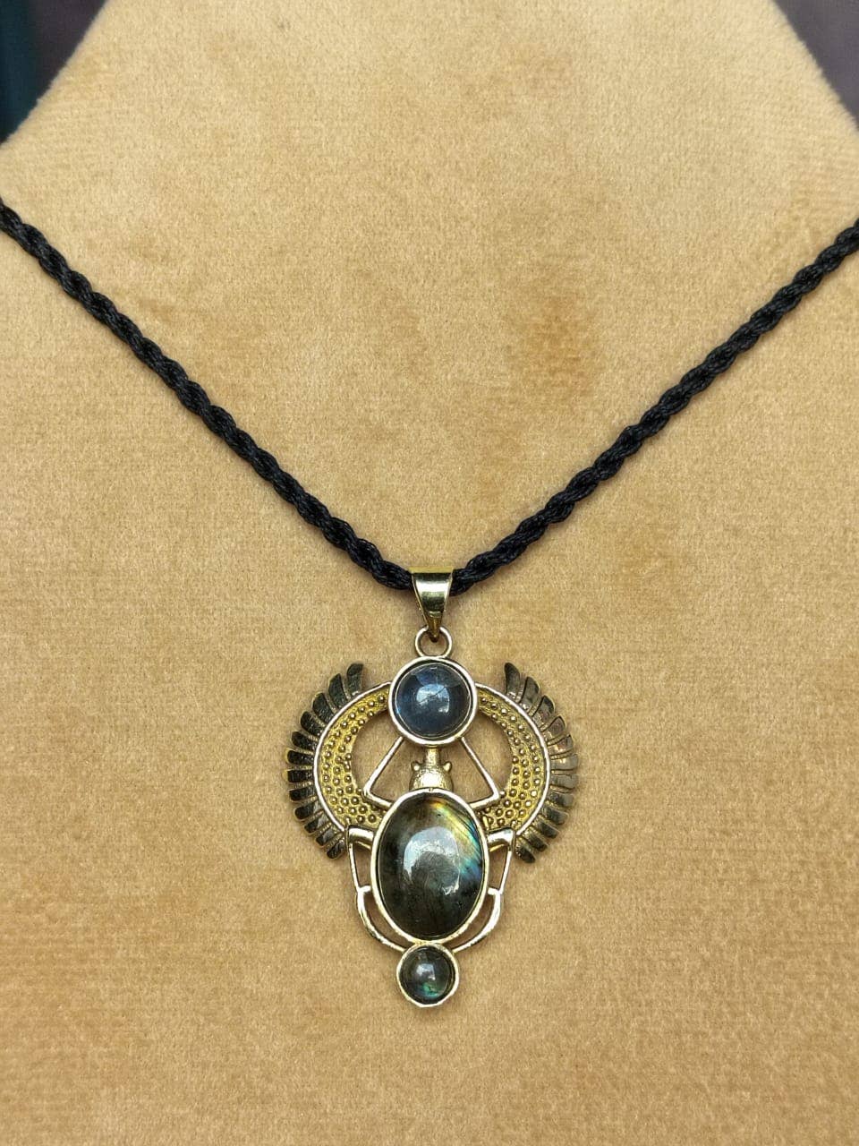 SILVER CAVE - Wholesale Individual Charm/Pendant - Natural Labradorite Stone A Spider Design For Brass Pendant4