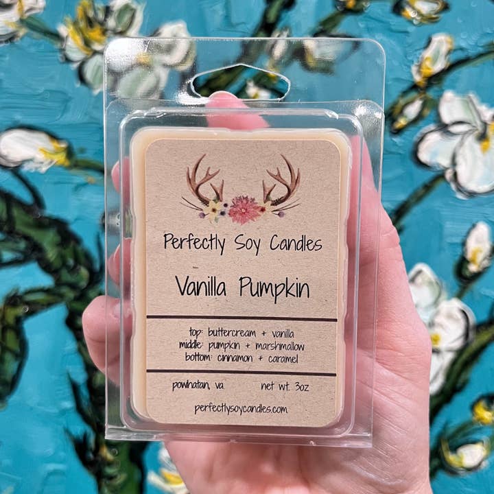 Vanilla Pumpkin 100% Soy Candles & Wax Melts for Fall for wholesale by Perfectly Soy Candles