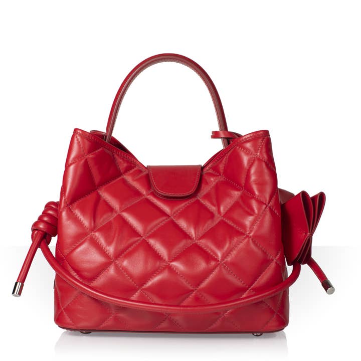 Maffei Bags - Wholesale Top Handle Bag - Women's - Sofia Matelassé Medium – Red