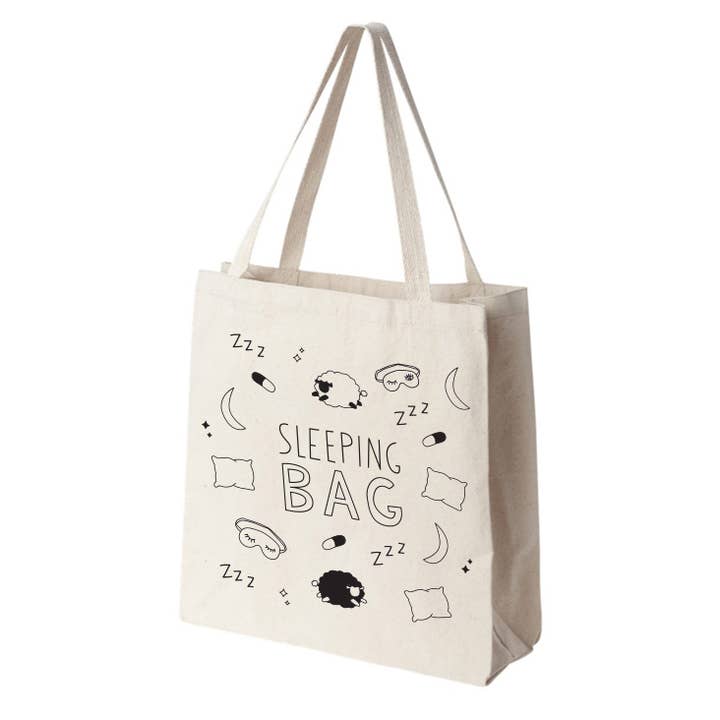 Sleeping Bag Tote for wholesale by Humdrum Paper