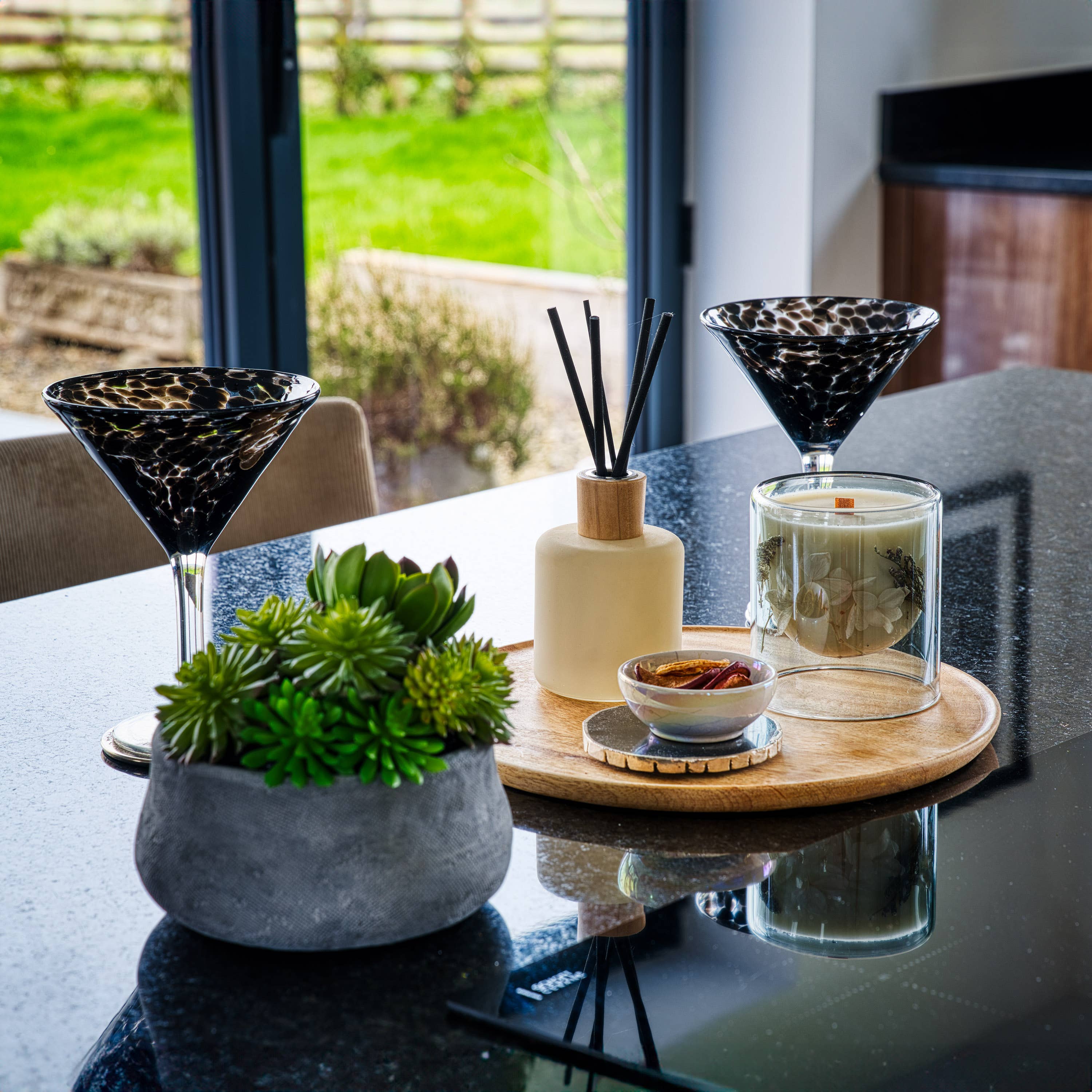 The Glass House Wholesale Interiors Ltd. - Wholesale Cocktail/liquor glass - Large Martini Glass: Dalmatian Print3