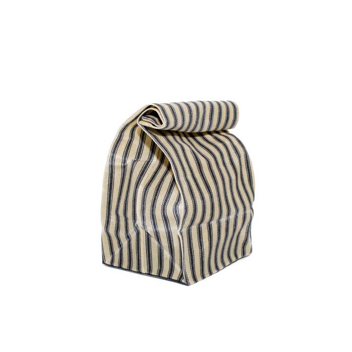 WAAM Industries - Wholesale Lunch Bag/Box - Kids - SALE Eco-Friendly Snack Bag, Navy Ticking