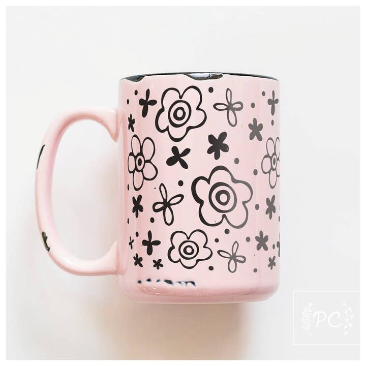 flowers | ceramic mug for wholesale by Prairie Chick Prints
