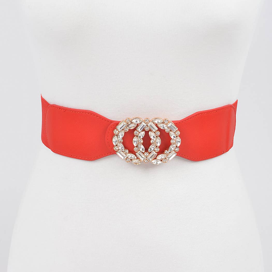 3AM BY H&D ACCESSORIES - Wholesale Belt - Women's - OO Rhinestone Buckle Plus Size Elastic Belt2