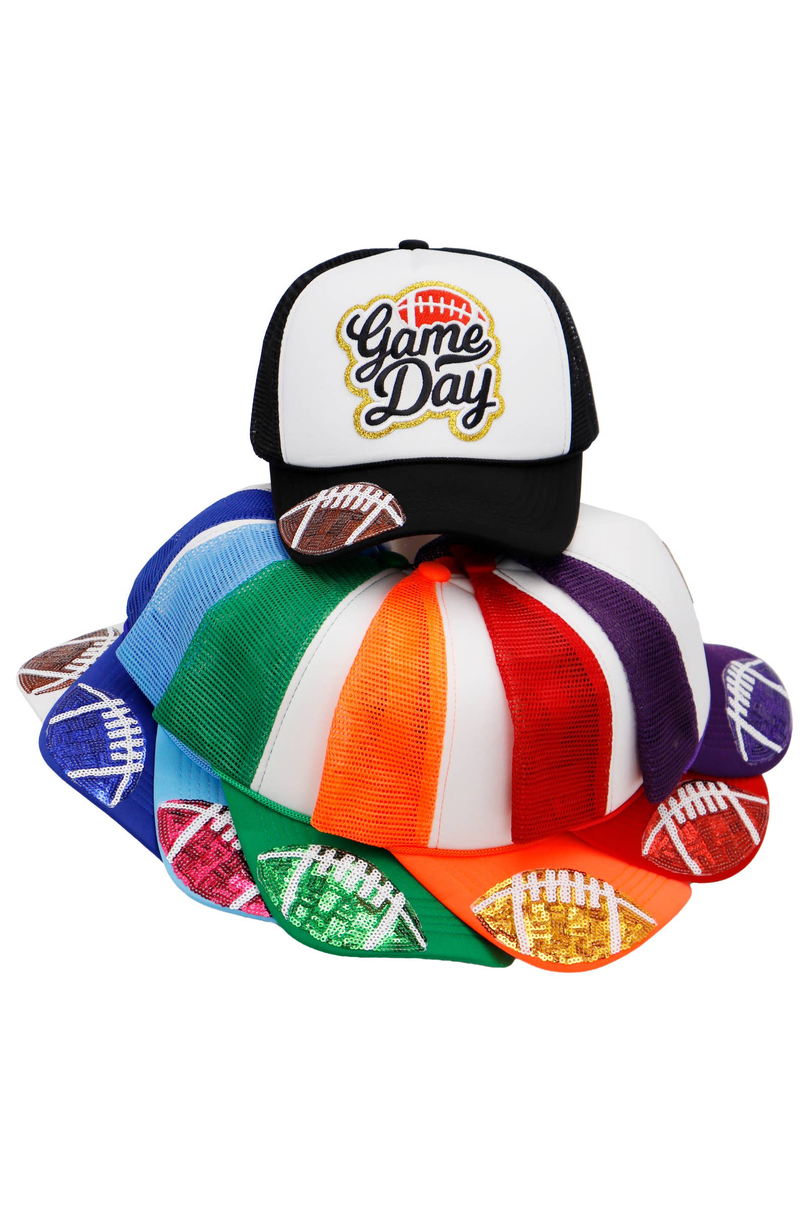 Cap Zone - Wholesale Trucker Hat - Unisex - Football Gameday Patch Sponge Trucker Hat3