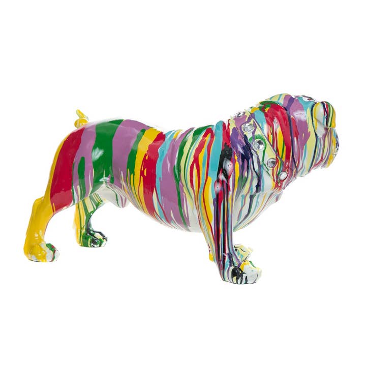 Interior Illusions Plus – Engroshandel Skulptur – Malet realistisk størrelse Graffiti Bulldog Skulptur - 30 „lang1