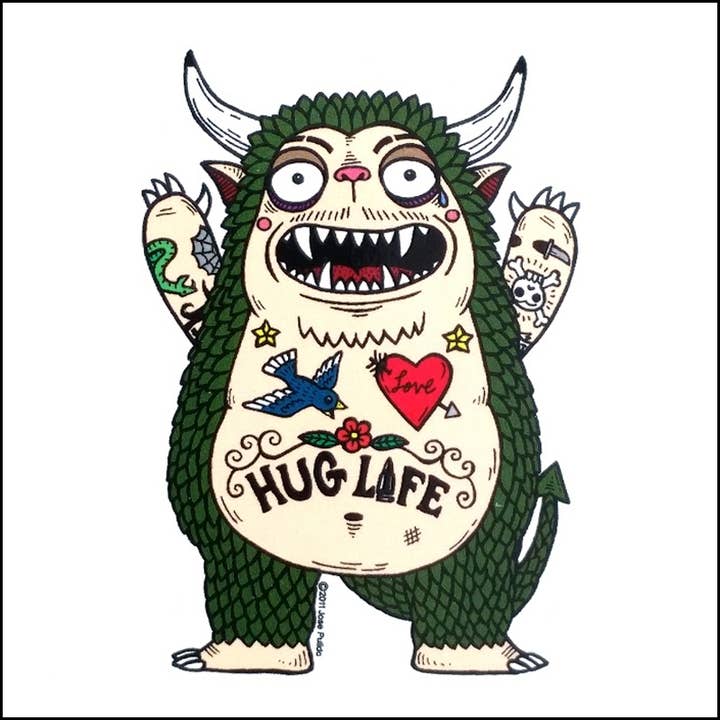 Hug Monster Sticker for wholesale by Fresh Prints of CT