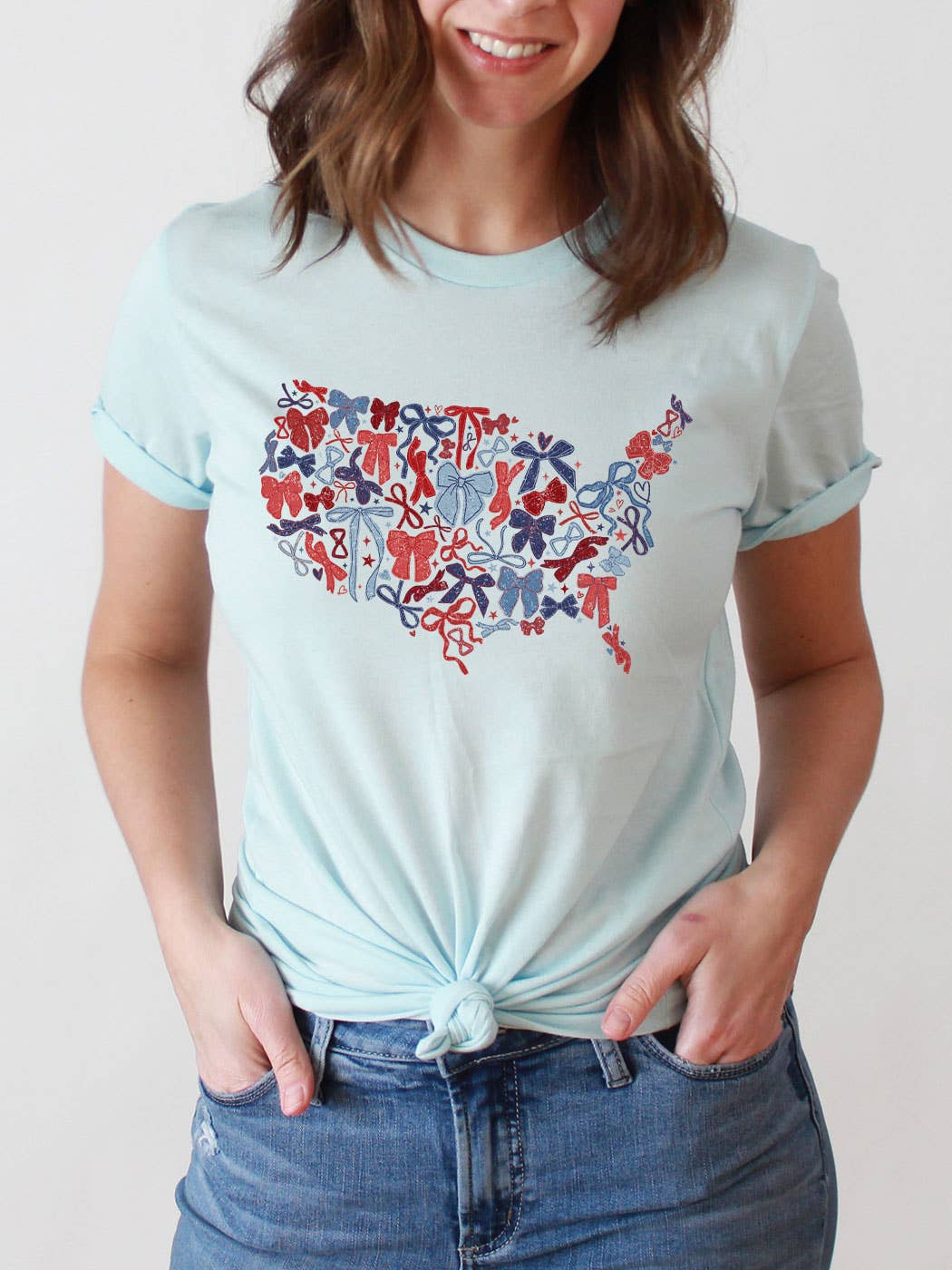 Wholesale Bow United States Map Basic Graphic Tee for your store - Faire