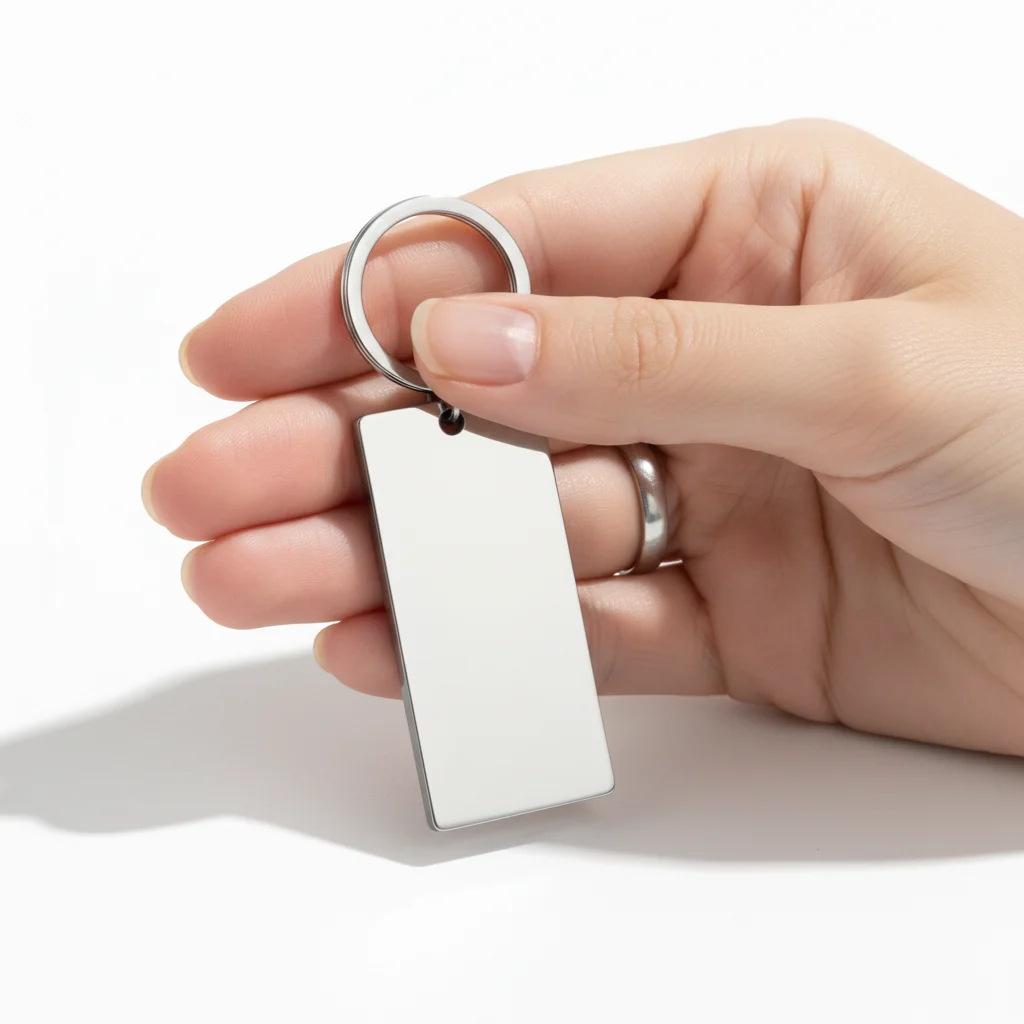 WJW - Vente Porte-clés – unisexe - Grand porte-clés barre en acier inoxydable poli, vierge10