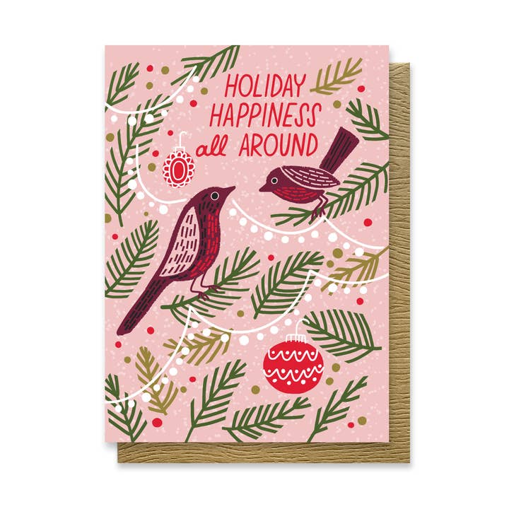 Holiday Happiness Mini Card for wholesale by Paper Parasol Press
