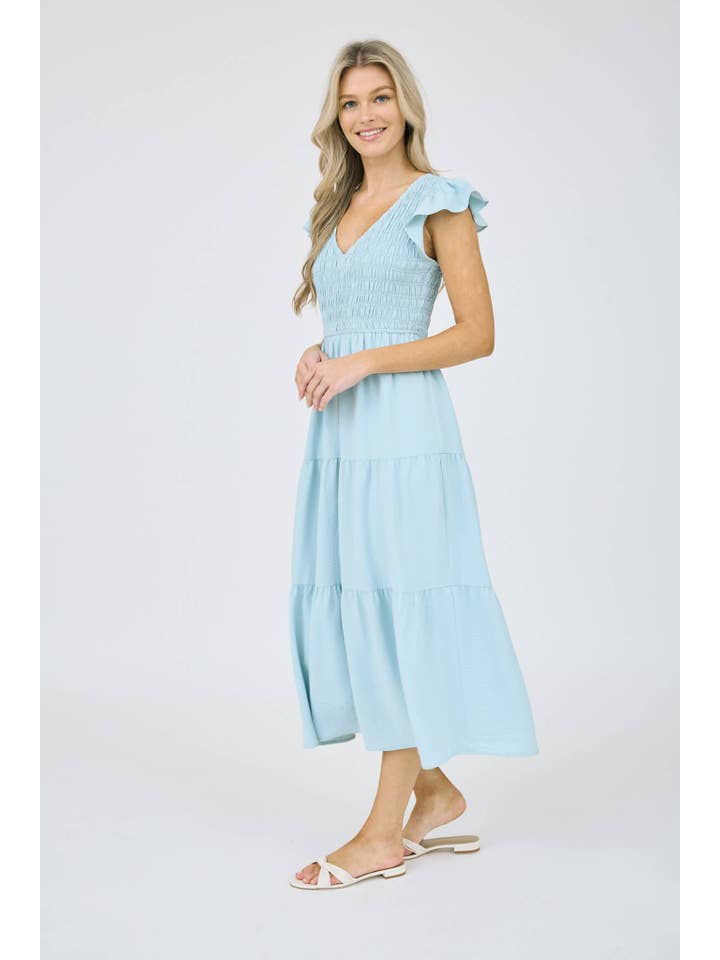 MINE - Wholesale Dress - Women's - FLUTTER SLEEVE MAXI DRESS9