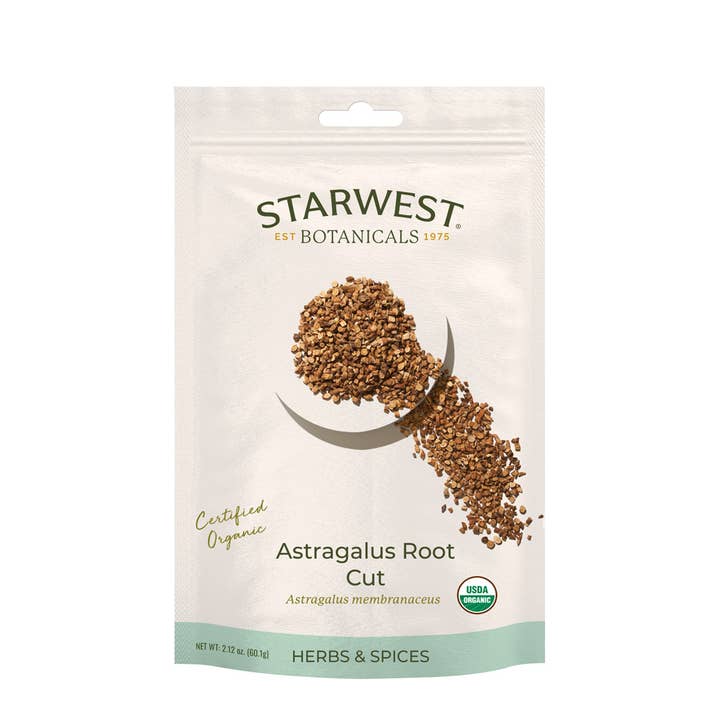 Astragalus Root Cut Orgânico Eco-Amigável (Conjunto de Seis Bolsas de 2,12 oz) por atacado de Starwest Botanicals
