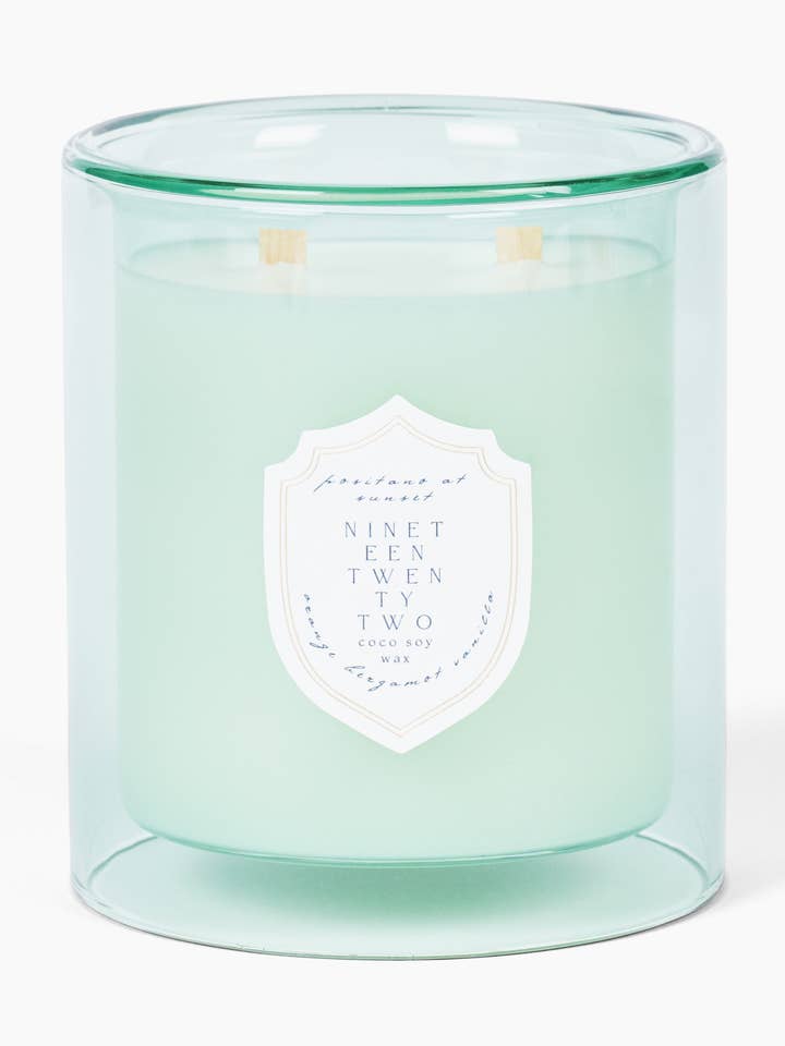 Positano at Sunset | Costal Decor, Soy Wood Wick Candle for wholesale by Nineteen Twenty Two Candle Co.