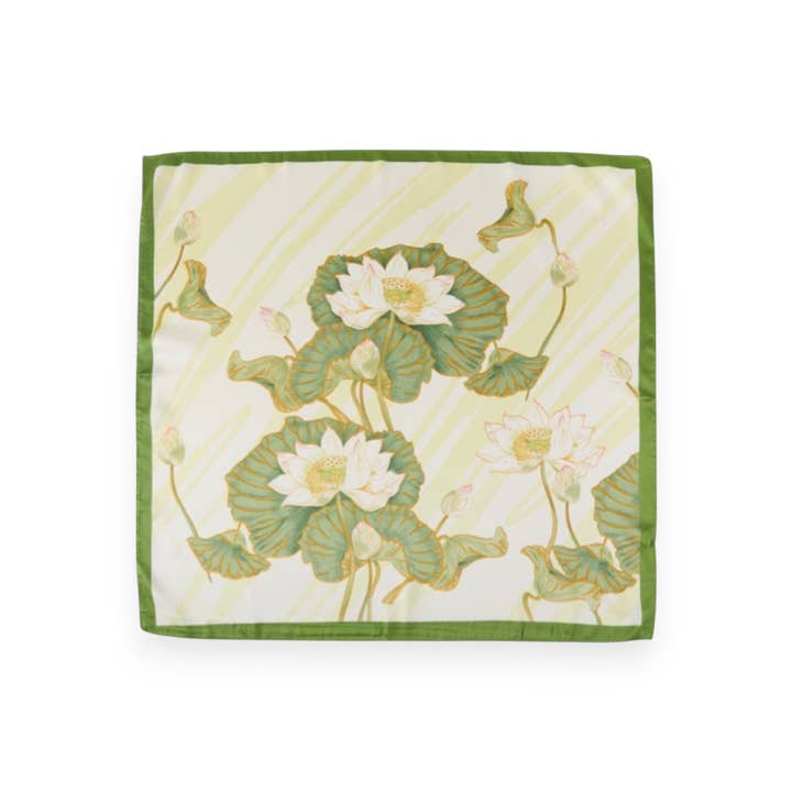 LA Jewelry Plaza - Wholesale Scarf - Women's - Lotus Print Silky Square Scarf