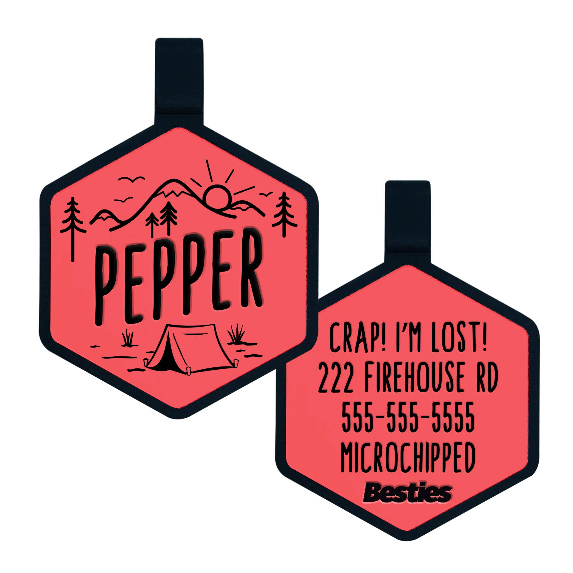 Besties Pets - Wholesale Pet Identification Tag - Dog - Adventure Is Calling Silicone Dog ID Tag16