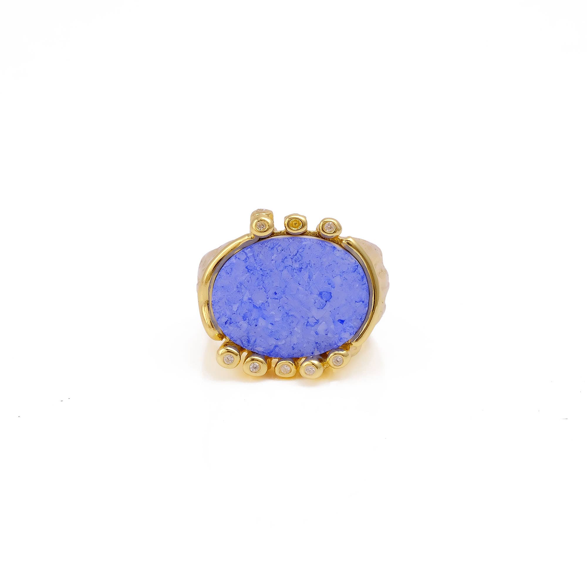 El Joyero - Wholesale Multi-Stone Ring - Handmade Blue Druzy Ring Natural Gemstone Fashion Rings1